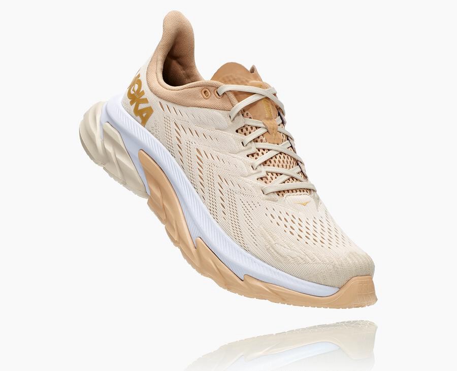 Hoka One One Mens Running Shoes - Clifton Edge - Beige - NSCX38420